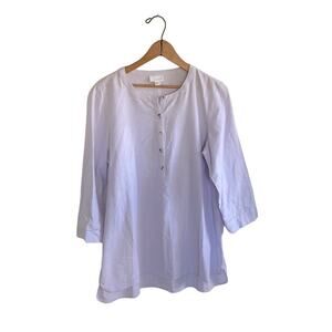 J Jill Pure Jill Linen Button Down Tunic Top